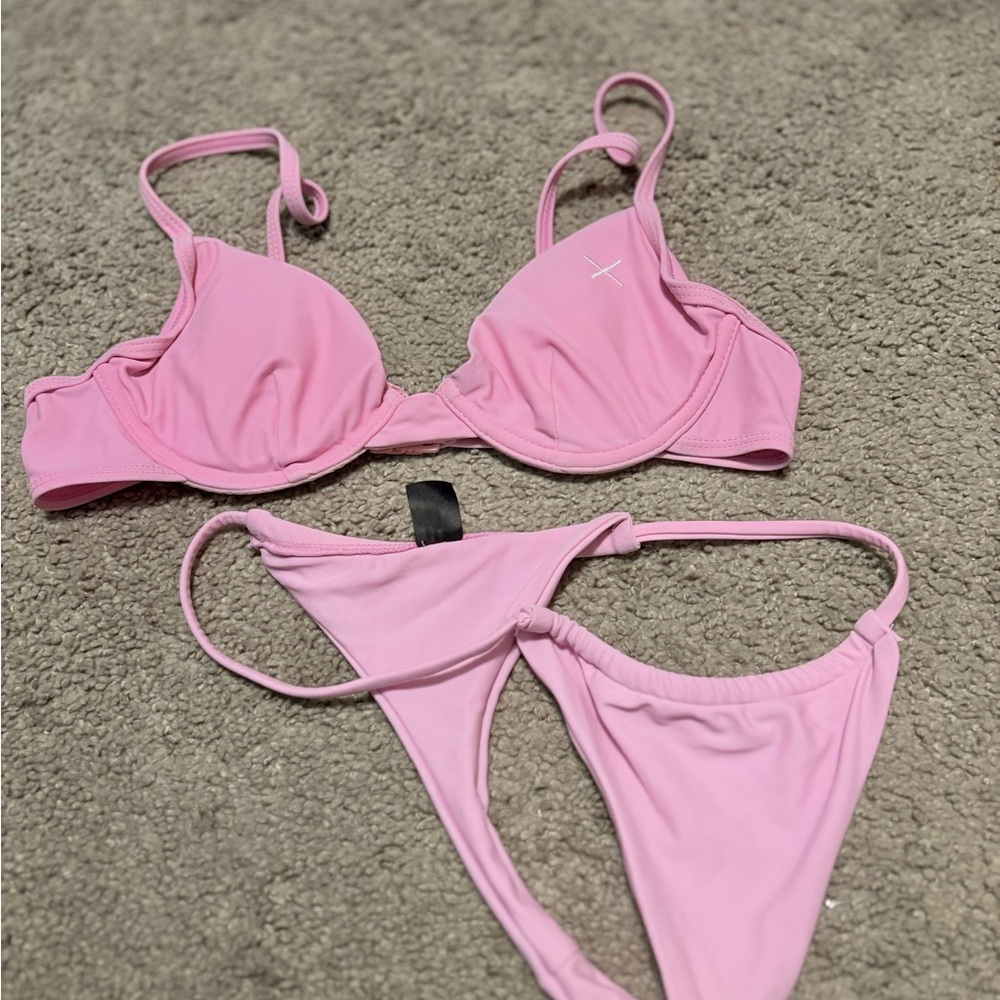 Classic Pink Bikini Set with Adjustable Straps